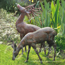 Garten Dekoration Metall Handwerk Leben Größe Bronze Hirsch Skulptur zu verkaufen